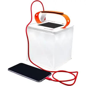 Max Quick Inflate 2-in-1 Solar Camping Lantern and Phone Charger - Rechargeable LED Lamp for Camping, Hiking & Travel - Waterproof Emergency Light for Power Outages, Hurricane, Survival Kits