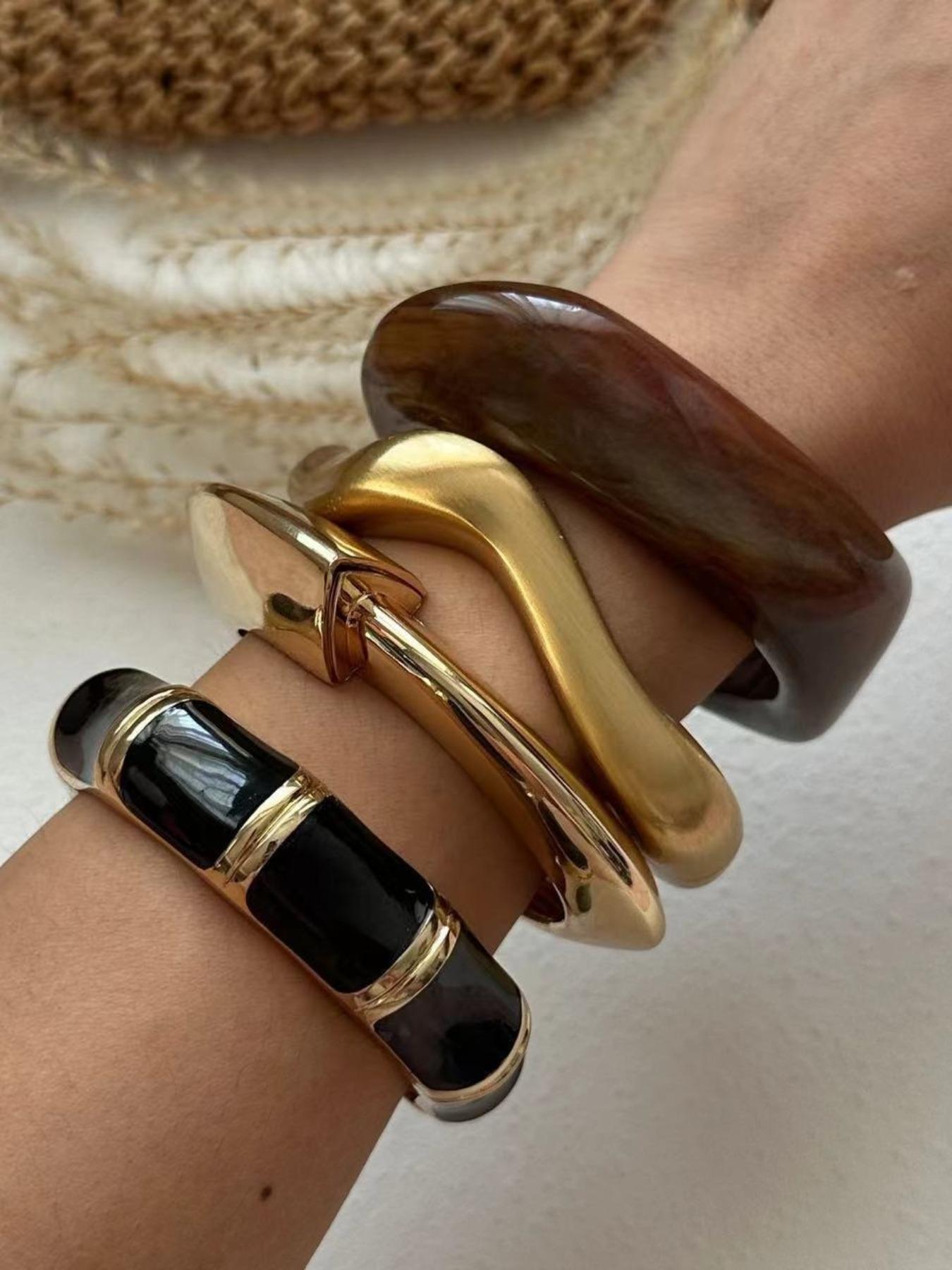 Irregular Design Cuff Bangle Fashionable Jewelry for Women & Girls, Casual All-match Accessories for Party, Daily Clothing Decor, Exquisite Jewelry for Birthday Gift, Jewellery