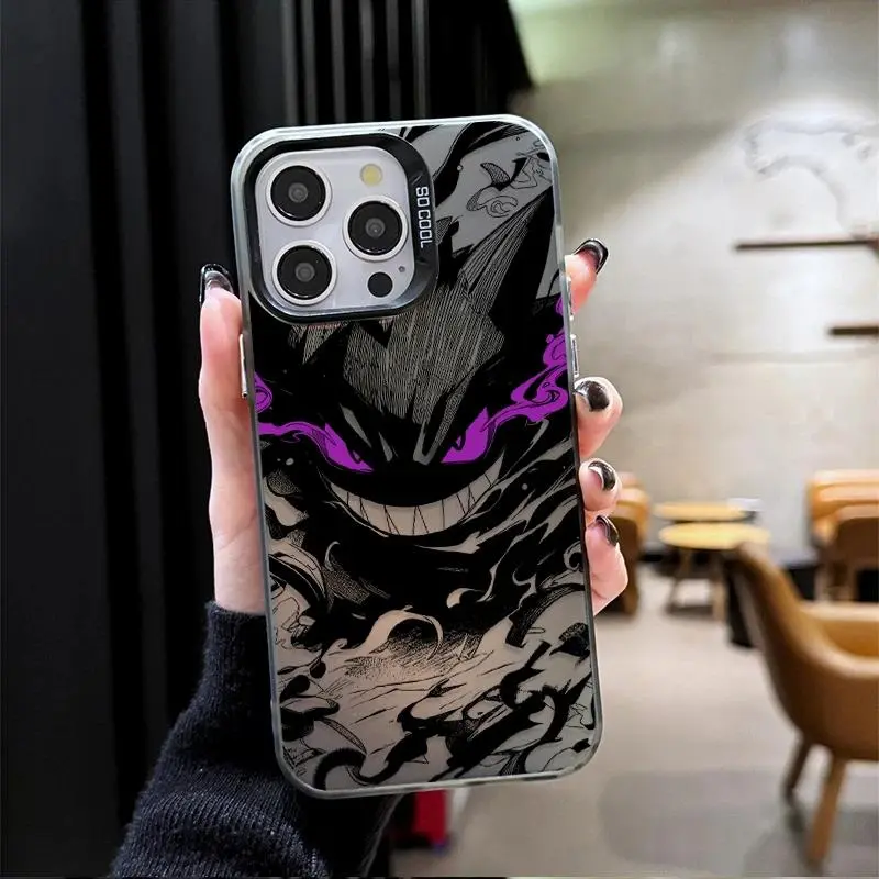 Colorful Personalized Animal Prank Gengar P-Plating Phone Case, Shockproof Resistance Accessory for iPhone 17/17 Air, 16/16E, 15, 14, 13, 12, 11 Pro Max Plus, X, XR, XS Max