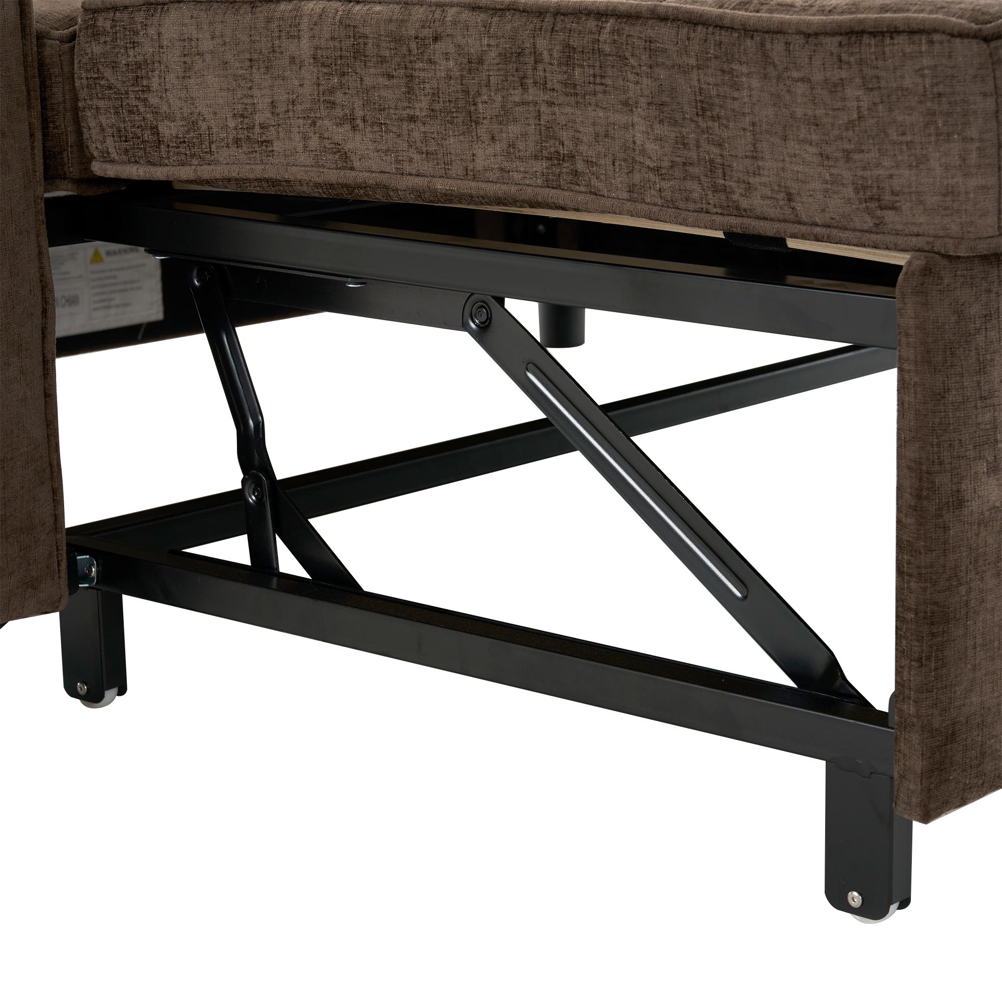 56.9" Loveseat Sofa Pull-out Sofa Bed Sleeper Sofa with A Reversible Backrest Cushion, Side Pockets, Two USB Ports and A Phone Holder for Living Room, Brown 56.9" Loveseat Sofa Pull-out Sofa Bed Sleeper Sofa with A Reversible Backrest Cushion, Side Pockets, Two USB Ports and A Phone Holder for Living Room, Brown