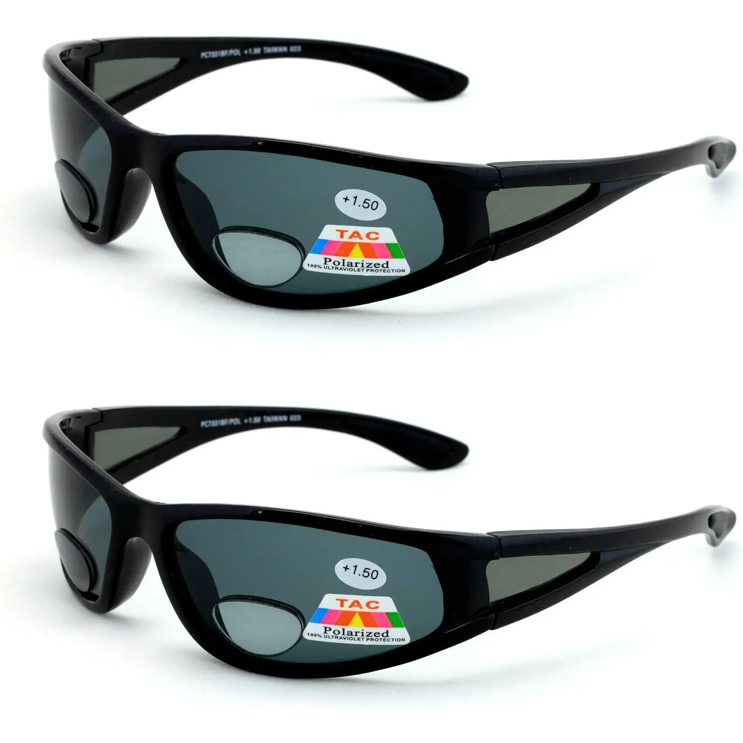 2 Pairs Men Polarized fly fishing sunglasses with magnification bifocal lens readers outdoor reading
