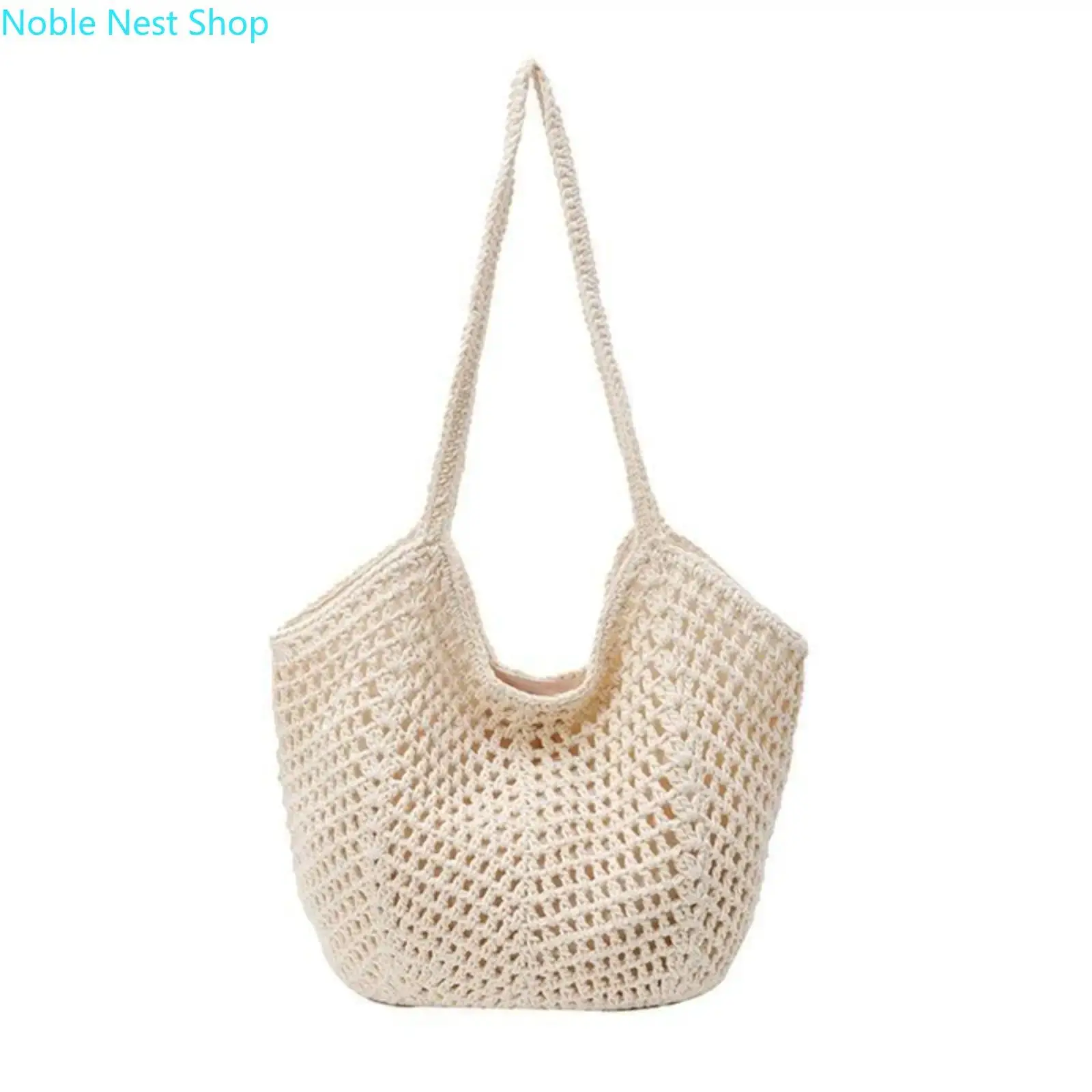 Women’s Raffia Straw Tote Bag, Handwoven Hollow Out Large Capacity Shoulder Purse, Lazy Casual Basket Handbag for Beach Vacation, Summer Travel & Daily Shopping Outdoors
