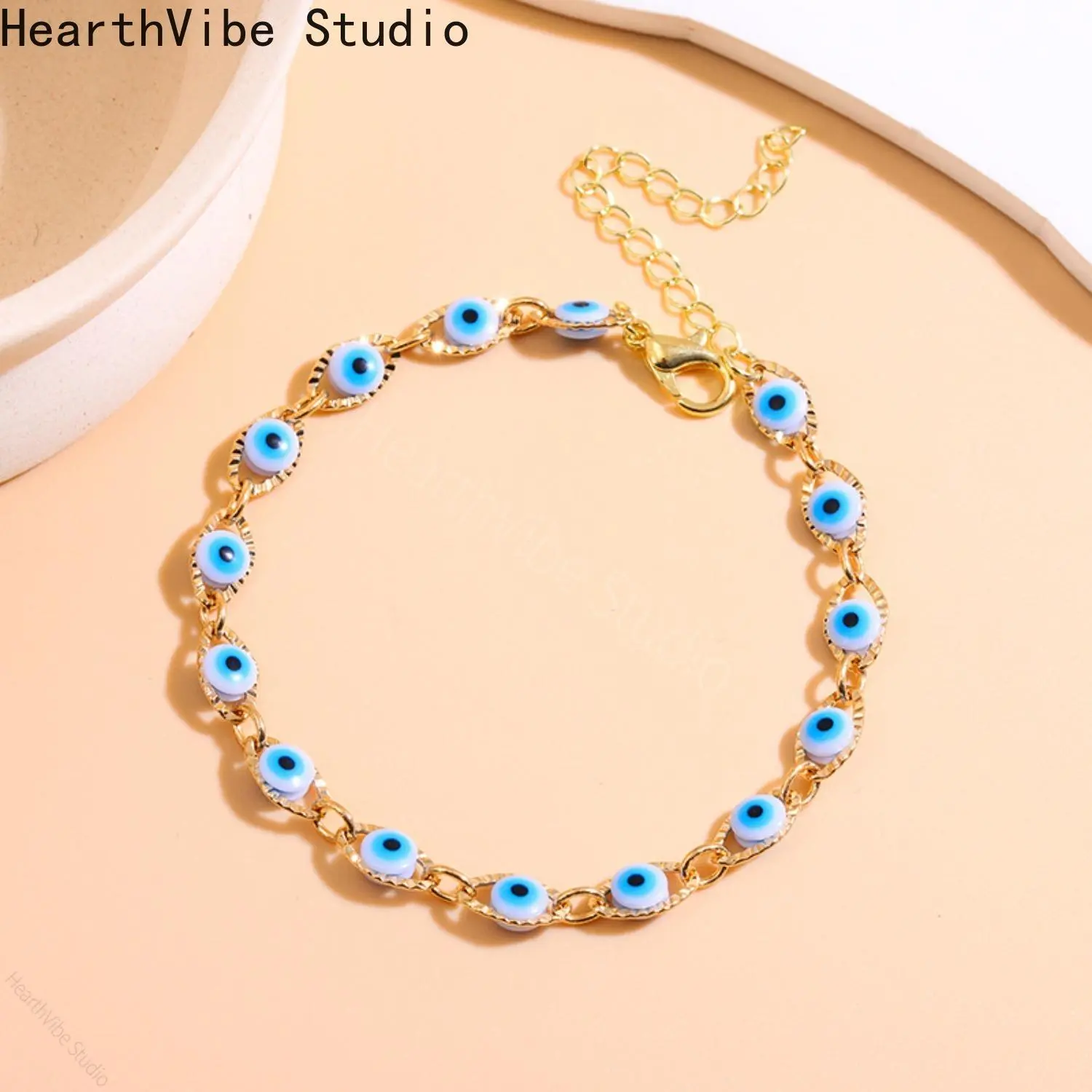 1pc 304 Stainless Steel Evil Eye Chain Bracelet - High-Quality Fashionable Bangle, Unisex Sporty Sports Wristband, Lucky Charm Modern Jewelry, Sporty Sports Wristbands