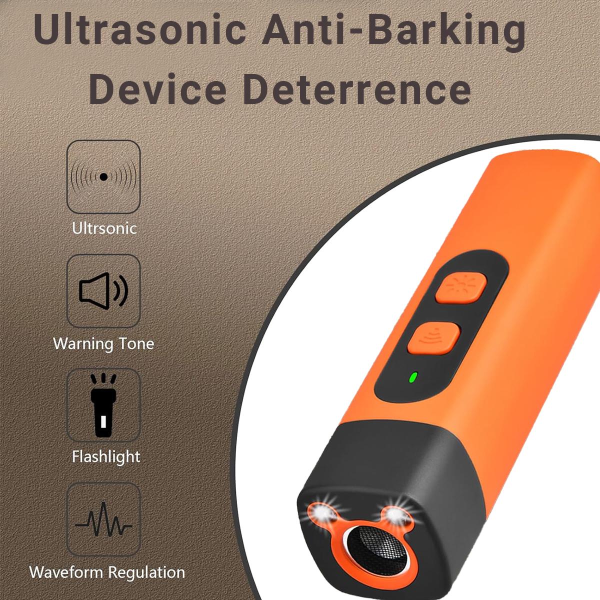 Dog BarkDeterrent Rechargeable Sonic Dog Repeller Safe 25KHz Frequency Transmitter Anti Bark Device for Dogs 32ft Range LED Indoor Outdoor Barking Silencer,dog whistle for dog,dogaccessories