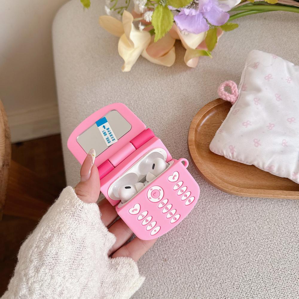 Cute Anime Figure The Power Girls Flip Phone SiliconeWireless Earphone Protective Case For Airpods PerfectSurprise Gifts