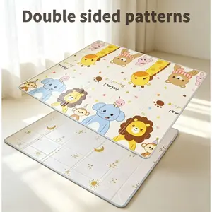 Non-slip educational play mat for toddlers, animal pattern learning mat, suitable for playrooms, daycare centers, and children's areas in bedrooms