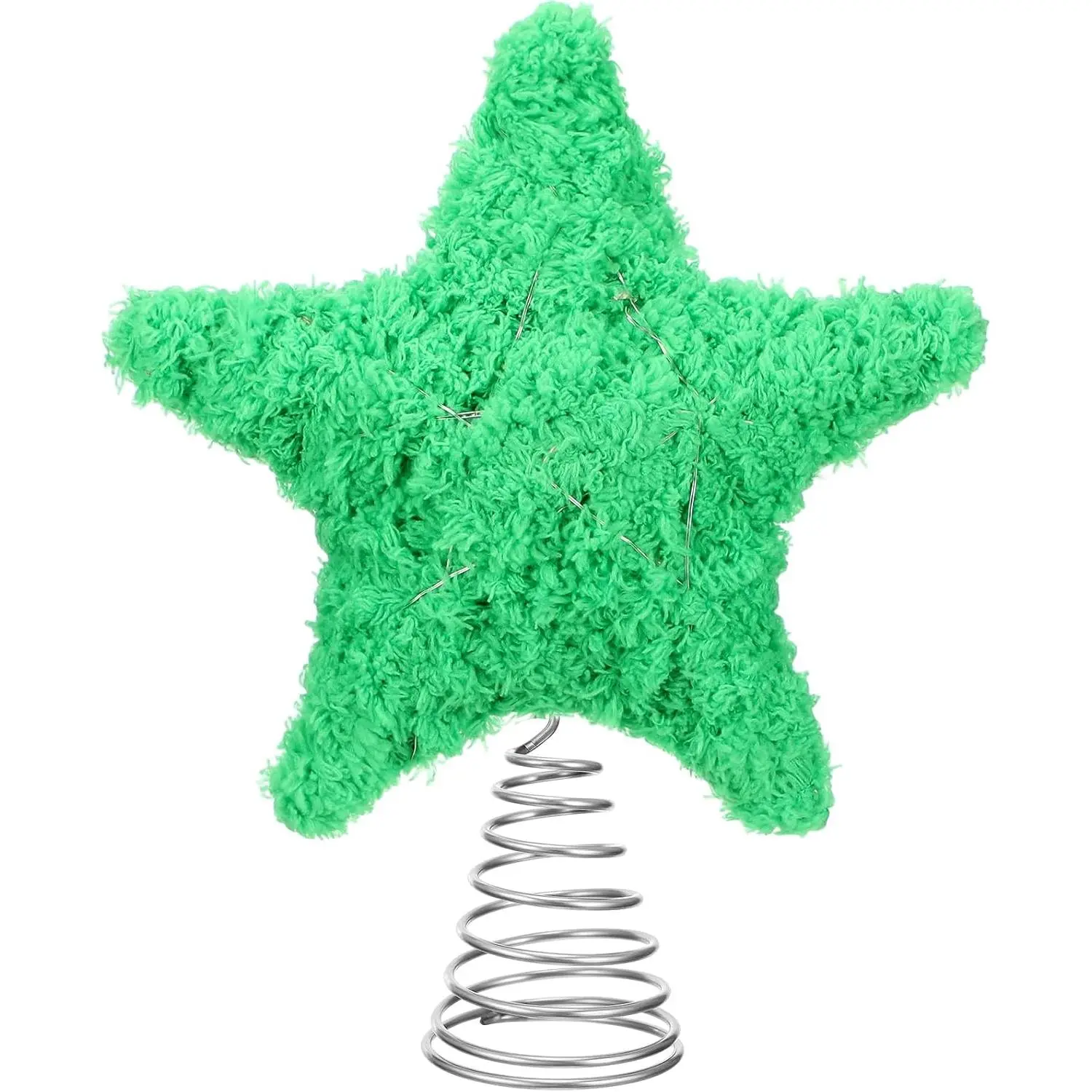 Green Christmas  Tree Topper  with LED Light  Christmas Ornaments for Xmas Tree Decor Holiday Party Decorations