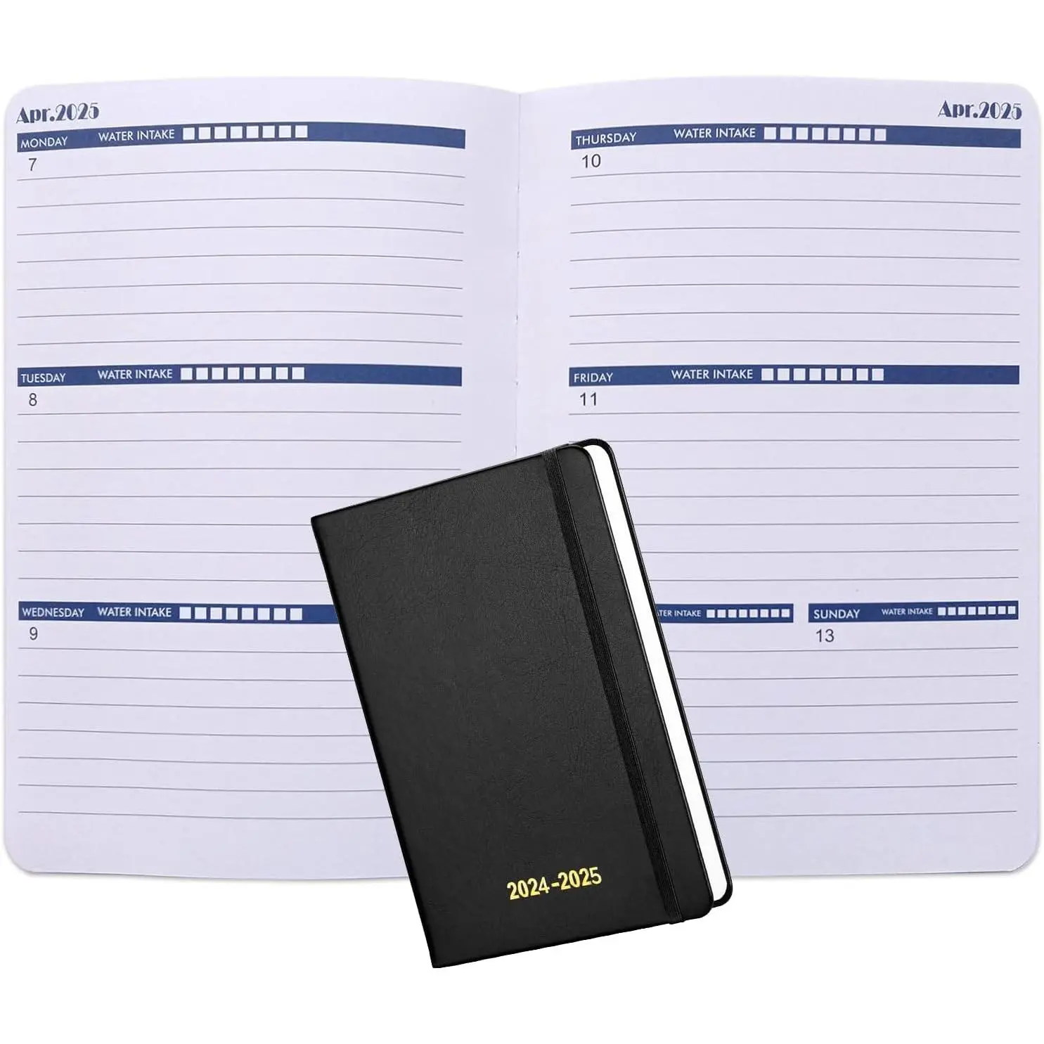Monthly Planner 2025 - July 2024 - December 2025 Daily Planner 18 Month, 5.2" x 7.5", 2025 Calendar Planner, Date Book 2024-2025,  Thick Paper, Black