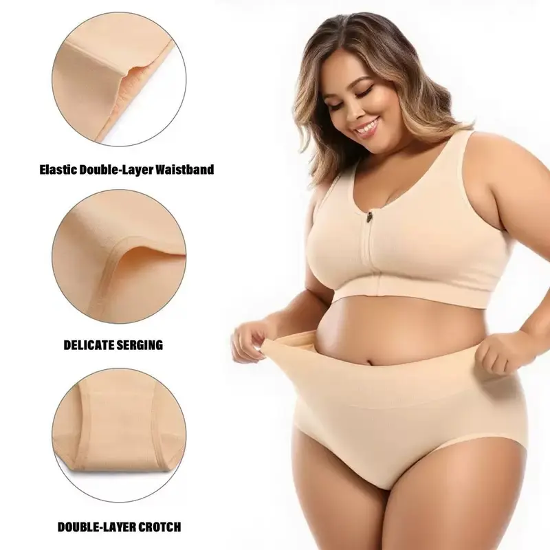 INNERSY Women's Plus Size XL-6XL High Waisted Cotton Underwear 5-Pack, Soft & Comfortable Full Coverage Briefs, Breathable Stretchy Fabric for Everyday Wear & All-Day Comfort..,travel essentials,camping essentials