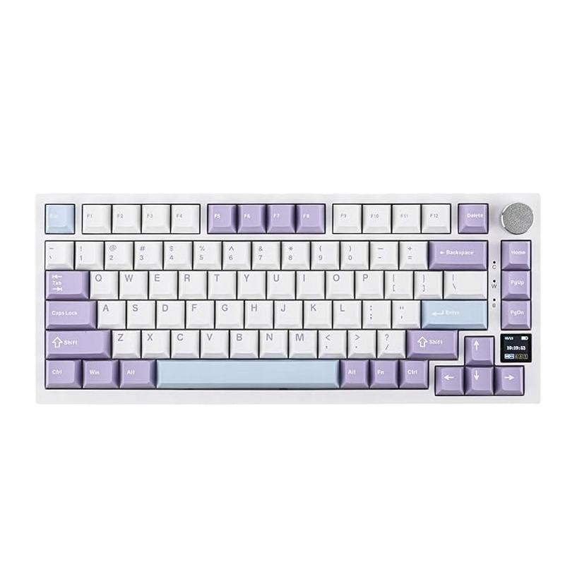 Ajazz AK820 Pro 75% Mechanical Keyboard, Gasket-Mounted Gaming Keyboard with TFT Smart Display&Knob, BT 5.1/2.4G Wireless/Type-C Wired Custom Keyboard