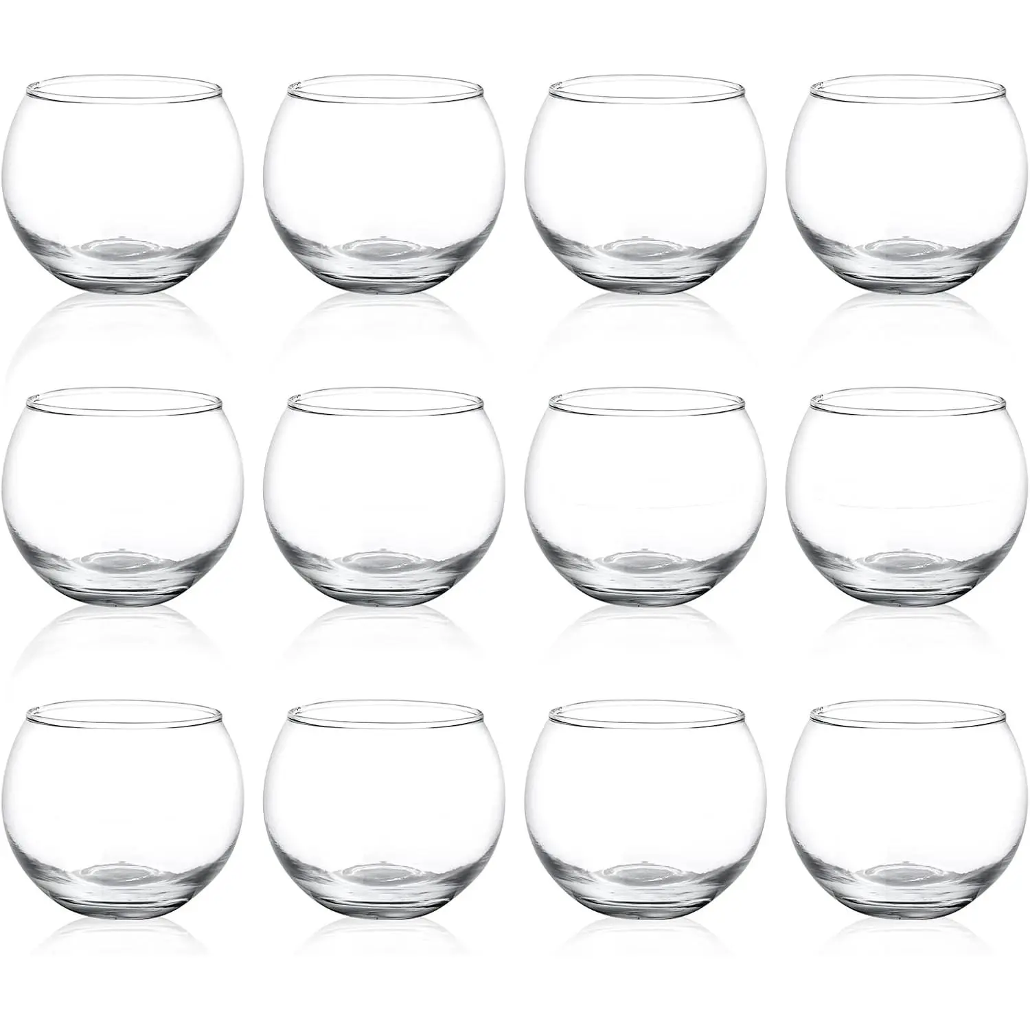 12 count Clear Glass Round Votive Candle Holders, 2''×2'' | Tealight Candle Holder, Small Bowl Candle Holder Bulk for Wedding Table Centerpieces  Decor