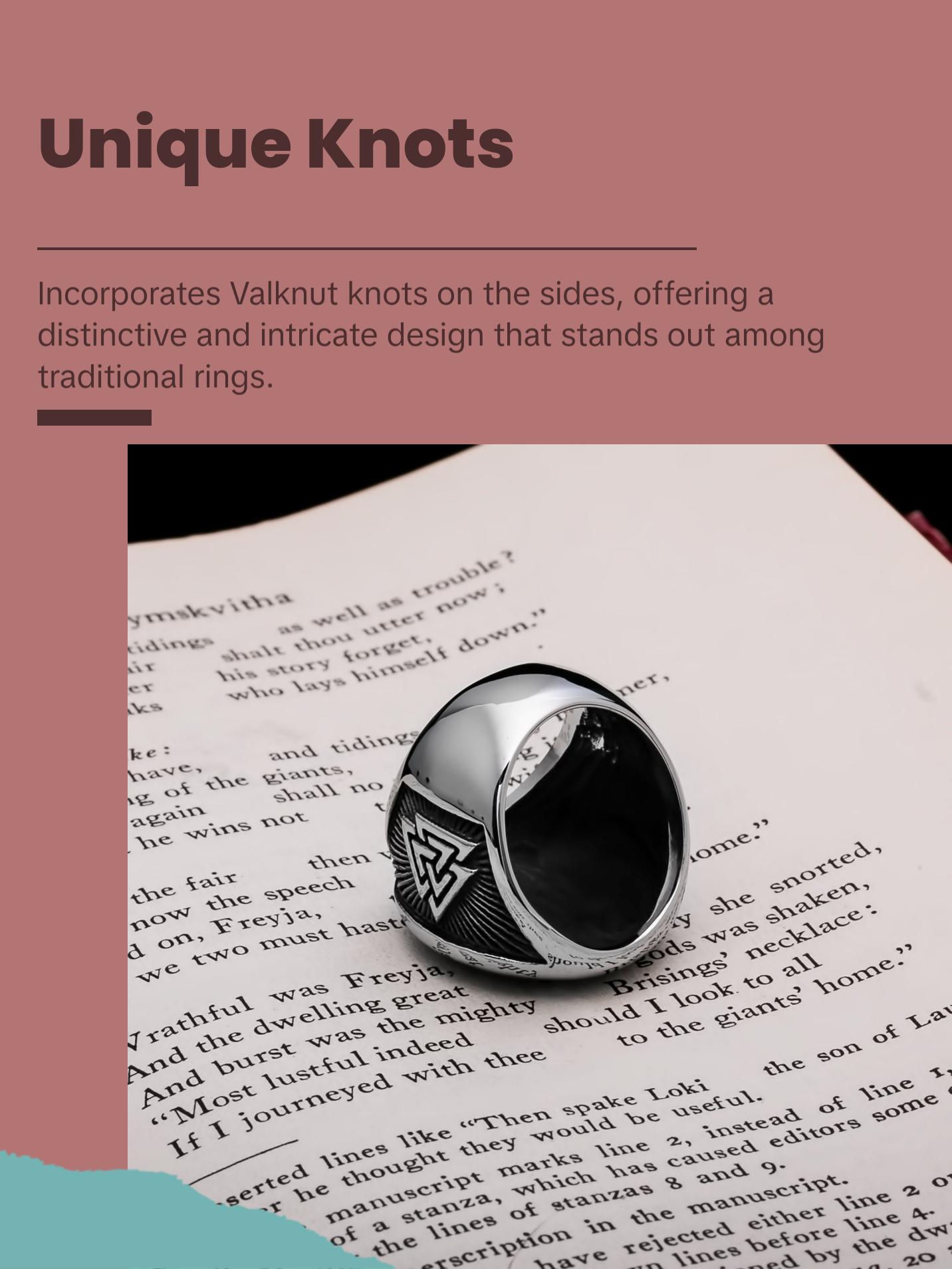 Viking Valknut Rune Ring 316L Stainless Steel