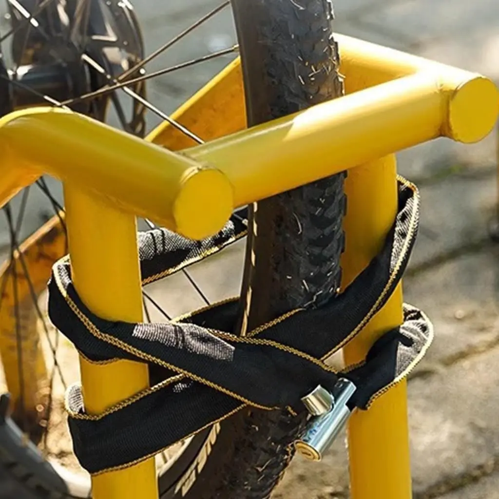 Portable Bike Motorcycle Chain Lock, 25.59 Inches Anti-Theft Security Chain, Suitable for Bikes, Motorcycles, Doors, Scooters, Includes 2 Keys