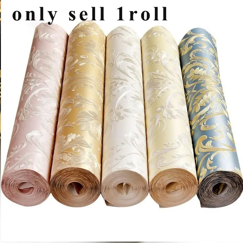 Minimalist European Warm 3D Embossed Self-stick Non-woven Wallpaper for Living Room Bedroom Study TV Backdrop