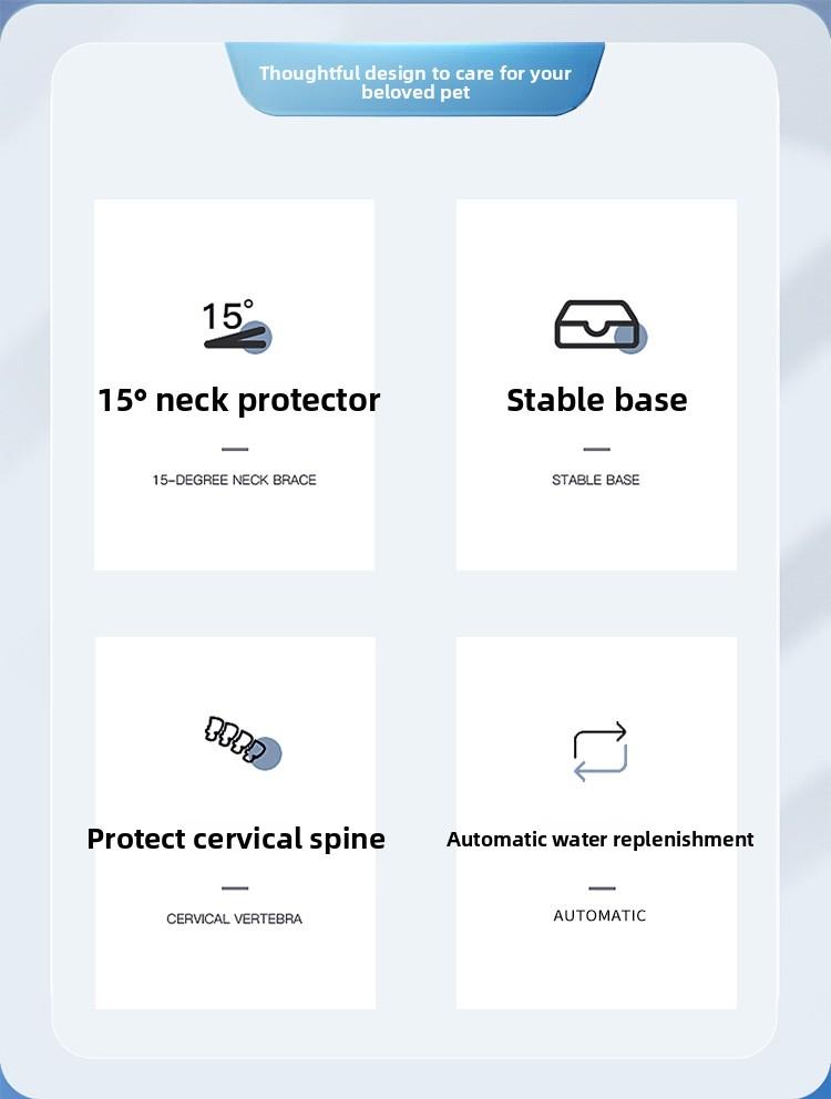 Tilted Cat Dog Double Bowls Neck Protection Anti-Spill Food Water Feeder Anti-Slip Cat Bowl for Cats Dogs Rechargeable Livestock Prod with Flexible Shaft pet stuff pepper spray dog bugs detector reverse slow feeder shaped harness silicone raised food bowl