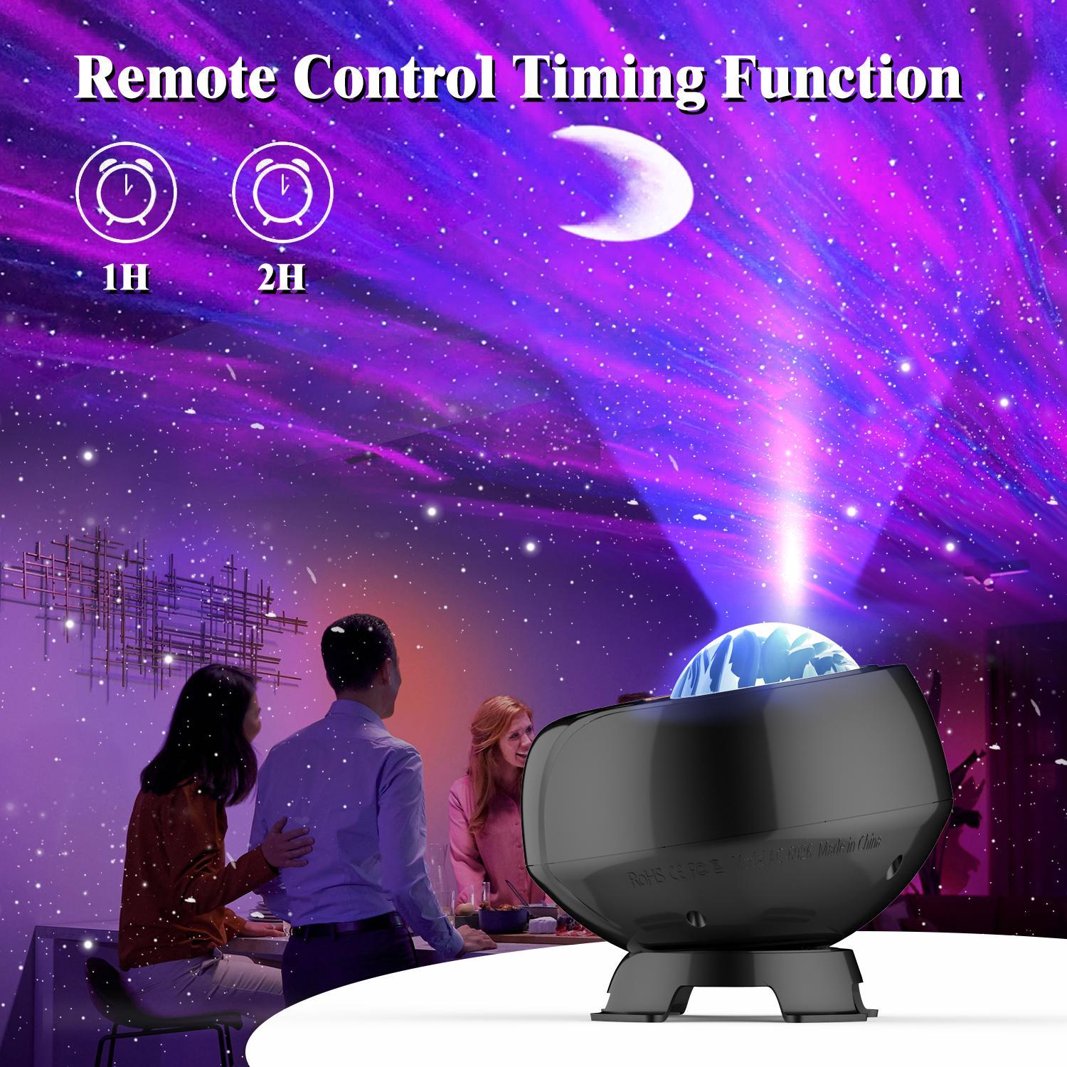 USB Rechargeable Aurora Projector Night Light, Galaxy Projector with Remote Control, Decorative Ambient Light for Home Bedroom Living Room