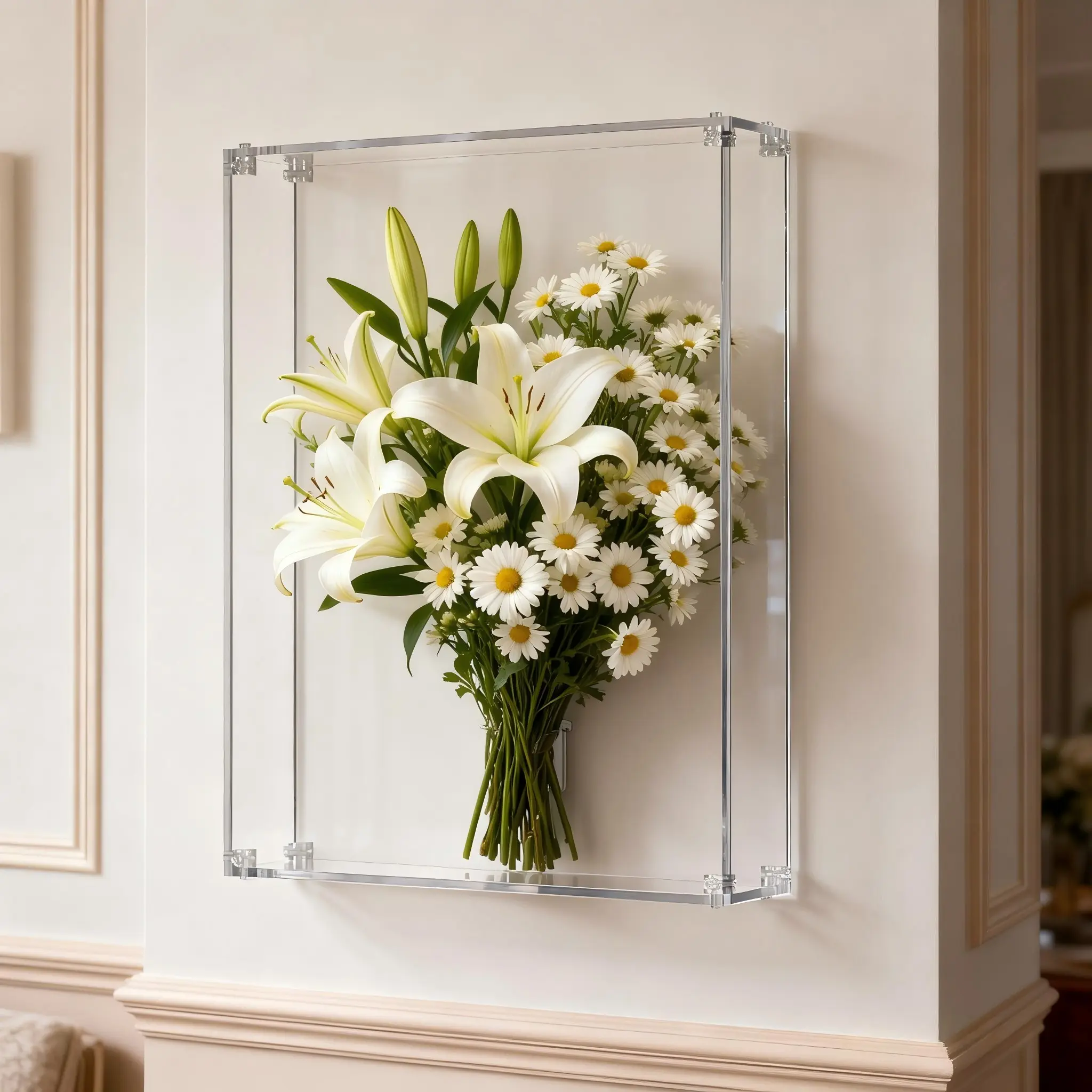 Acrylic Display Box, DIY Desktop Frame, Wall-Mountable Assembly Cabinet, Transparent Memorial Box, Ideal for Dried Flowers, Kids Room Decor, Birthday Parties, Weddings