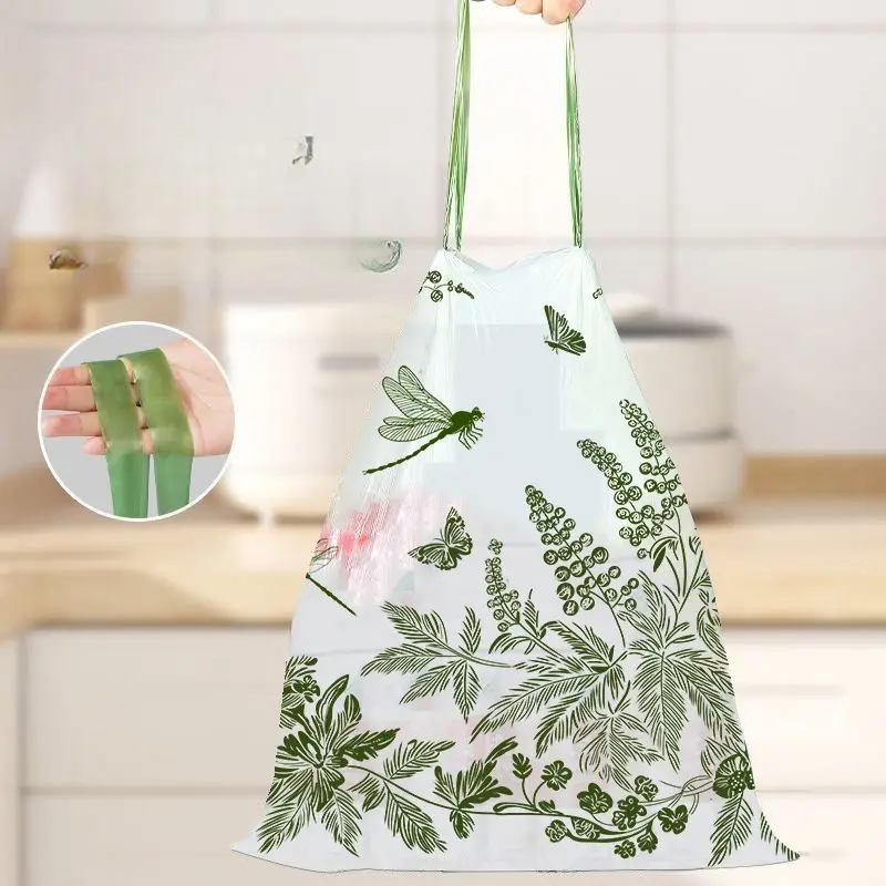 Aiguss Tear-Free Garbage Bags, Trash Thickened Portable Drawstring Bags for Household Use, Extra Thick Special Drawstring Bin Liners for Kitchen Food Waste