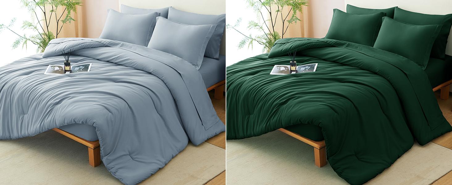 Comforter Black, 7 a Bag Comforter with, Boho 7PC Sets with Comforter,, Flat, Pillow Shams and Pillowcases