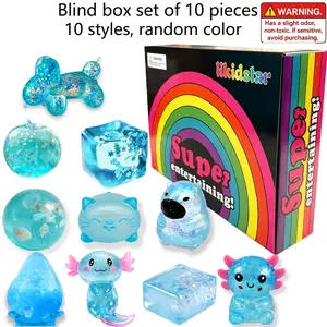 10-Piece Surprise Blind Box Malt Sugar Squishy Set, Stress Relief Creative Slow Rebound Squishies, 10 Styles, Party Gift