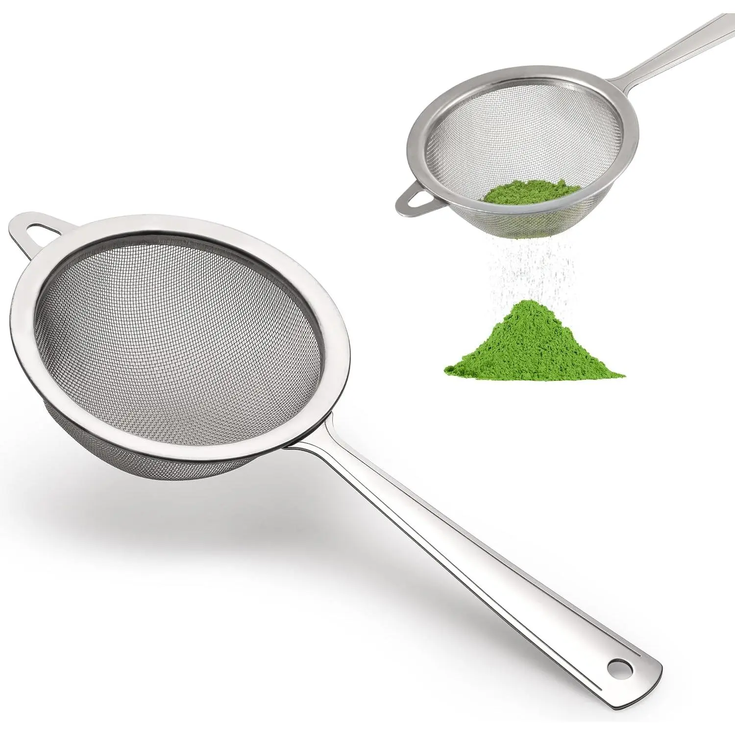 Sifter |  Strainer | Very Fine Mesh | Stainless Steel | Eliminate Clumps In  Green