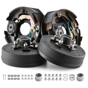 VEVOR Electric Trailer Brake Assembly, 10x 2-1/4 Inch, 1 Pair Self-Adjusting Electric Brakes Kit for 3500 lbs Trailer Axle, Backing Plates for Braking System Part Replacement, Fit for Trailers, RVs