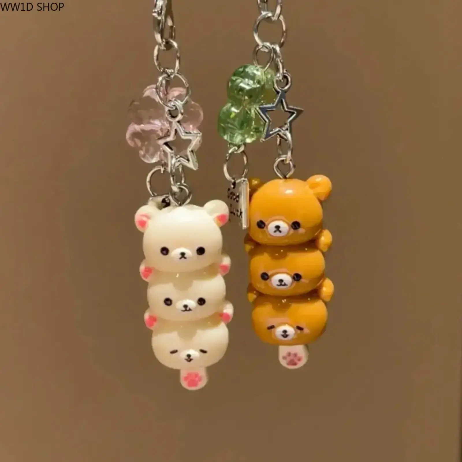 Cute Bear Phone Charm Keychain for Phones, Earbuds, Keys and Backpacks, Korean Y2K Pendant Accessory with Soft Kawaii Style