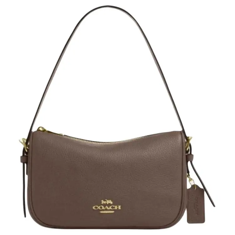 COACH Kailey 23 Leather Crossbody Bag for Women, Logo-Zip Style, Dark Brown