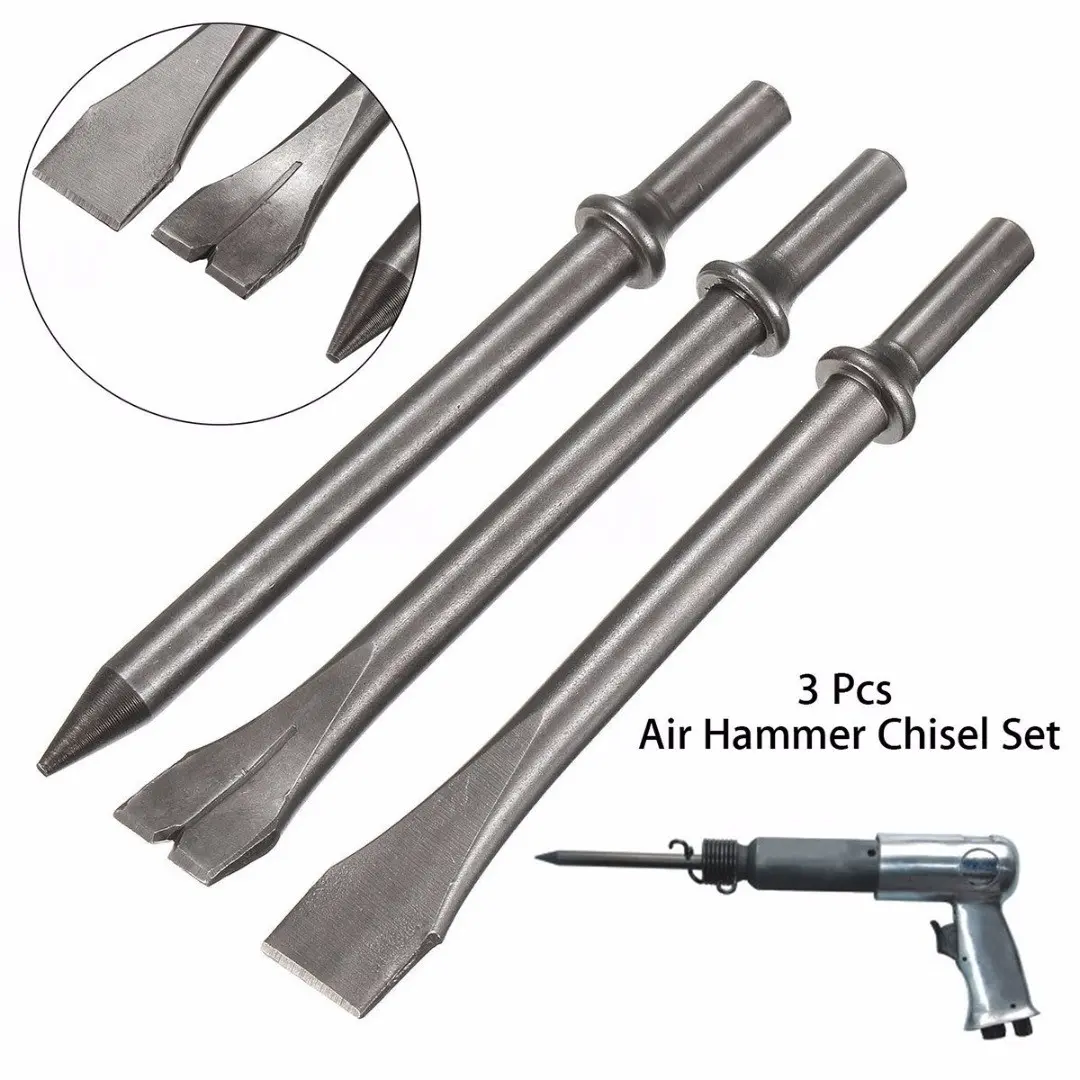 3-Piece Set 7-Inch Chisel Drill Bit Kit, Essential Tools for Precision Work, Durable Design for Various Applications, Perfect for DIY Projects