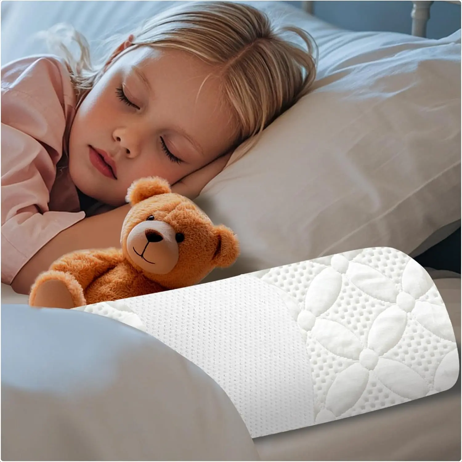 Soft Memory Foam Toddler Bed Bumper & Bed Rail Guard for Twin, Full, Queen, King Beds with Washable Cover, 1 Pack(Gift)