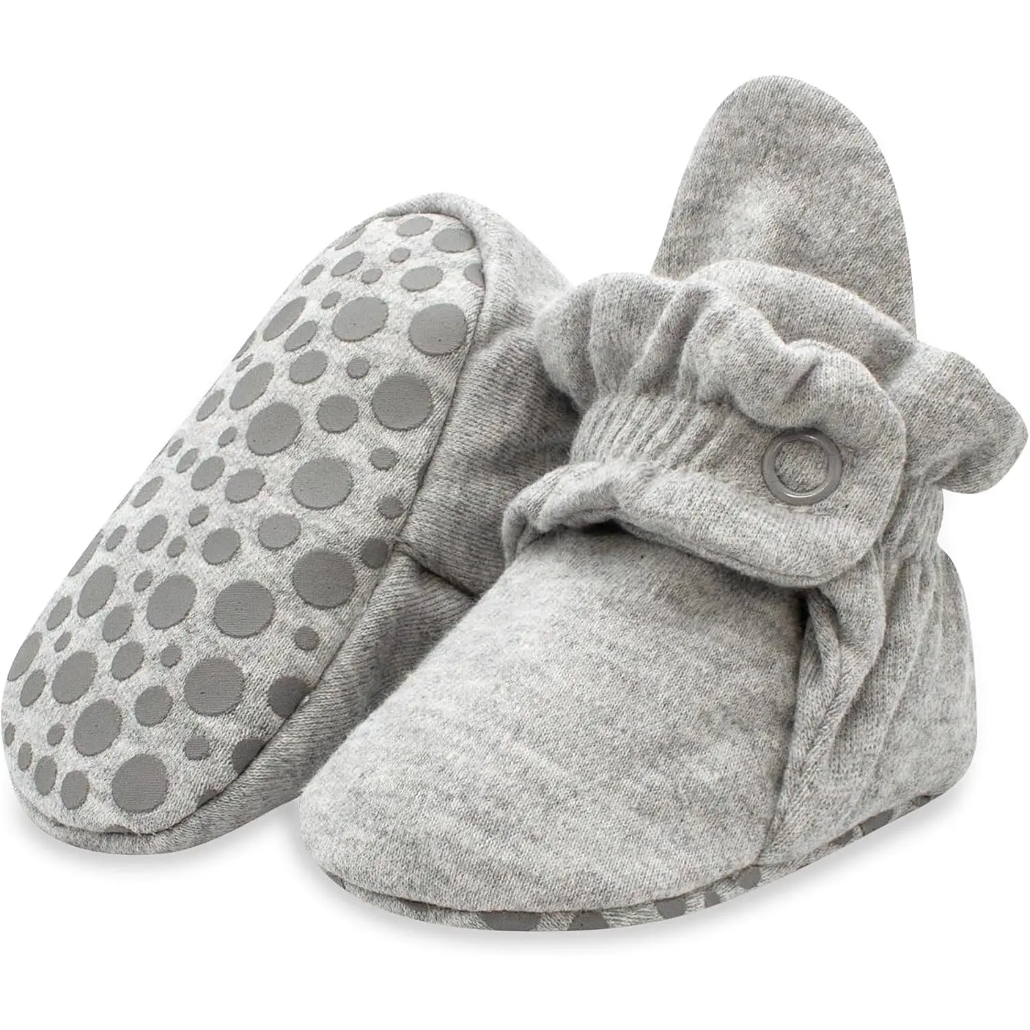 Unisex Organic Cotton Baby Booties, Stay-On and Non-Slip, Newborn to Toddler