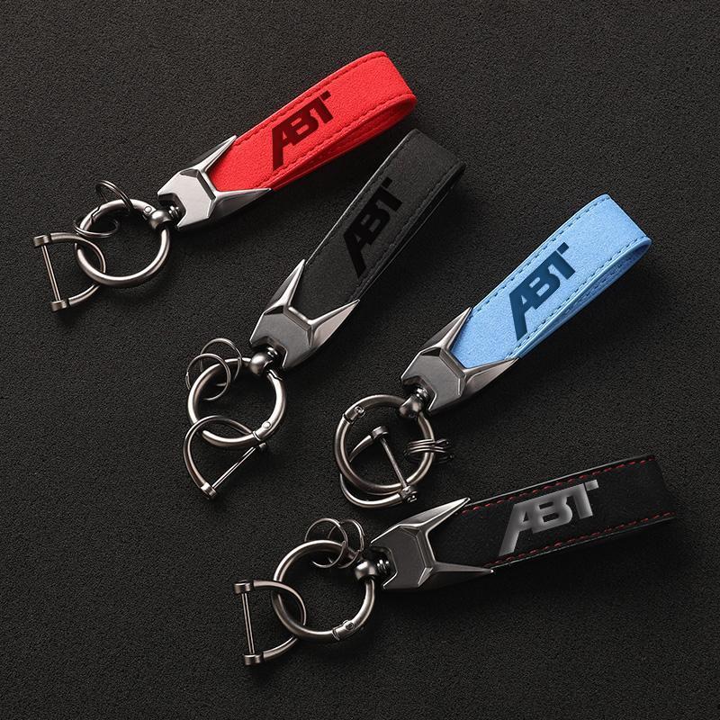 New Suede Leather ABT Keyring Car Keychain for Audi A3 A4 A5 A6 A7 Q3 Q5 Q7 Q8 RS3 RS6 S3 S5 VW Golf 4 5 6 7 Passat Accessories