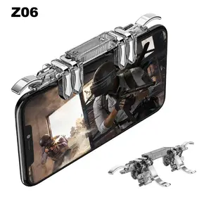 Z06 Mobile Phone 6 Fingers Game Trigger Handle for IOS Android PUBG Aim Shooting Alloy Key Button Gamepad Joystick Controller