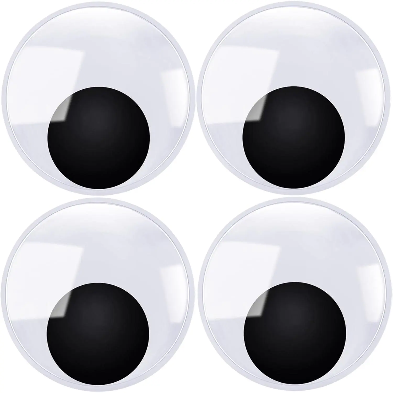 4 count Large Googly Wiggle Eyes with Self Adhesive 6 Inch Giant Black White Googly Plastic Sticker Eyes for DIY Crafts Scrapbooking Decoration