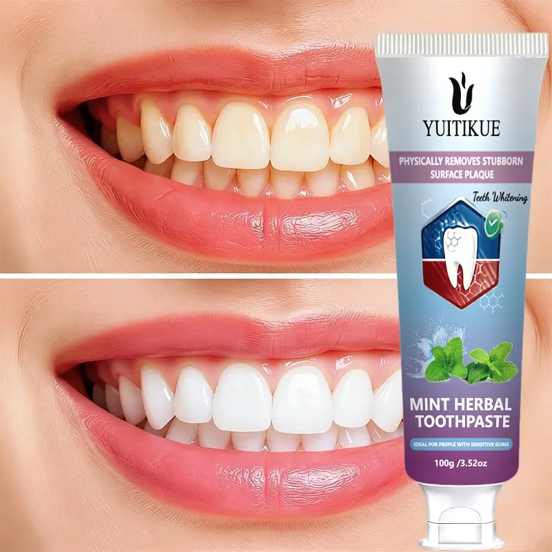 Yuitikue Mint Herbal Toothpaste, Hydroxyapatite Gentle Gum Care, Deep Plaque Removal, Fresh Breath, Suitable for Sensitive Gums, 100g