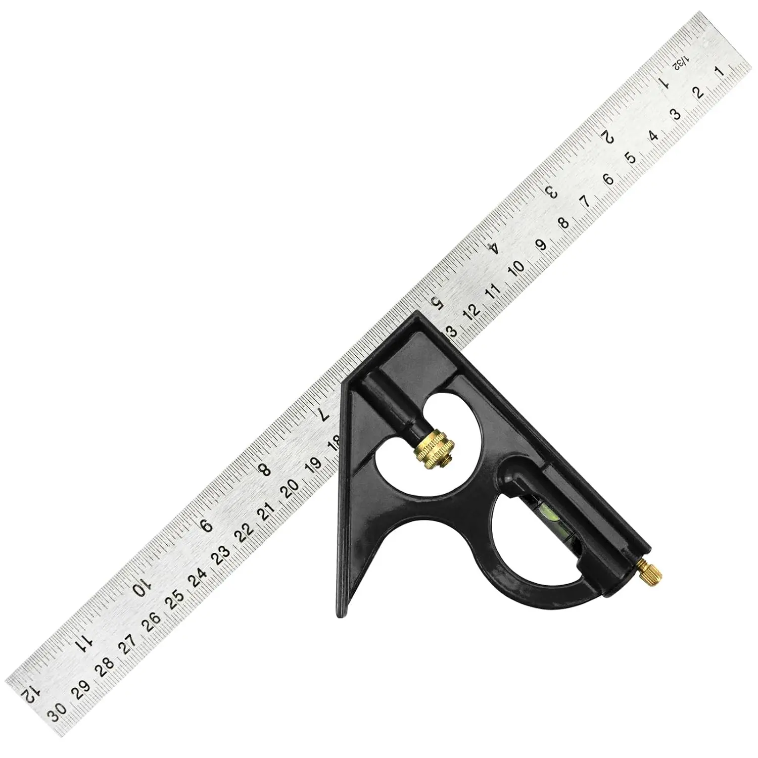 Combination Square Carpentry Tools with Metal-, Stainless Steel  Ruler, Accurate Woodworking Measure Square with Carpenter