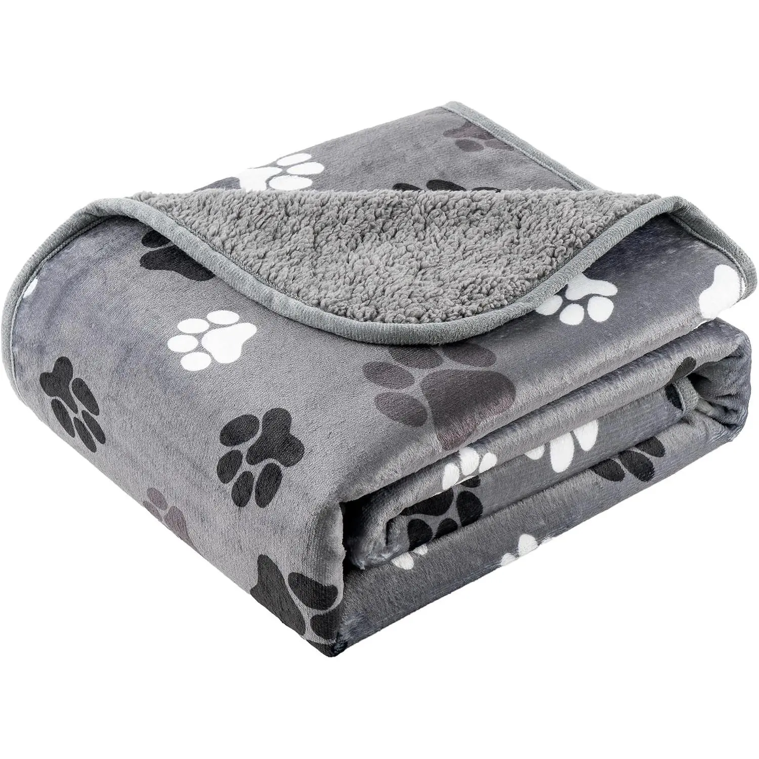 Waterproof Dog Blankets for Large Dogs 50"x60" Dark Grey | Soft Fluffy Pet Blanket for Couch Sofa Car Crate, Bed Furniture Protector, Reversible Sherpa Fleece Dog Blanket Washable