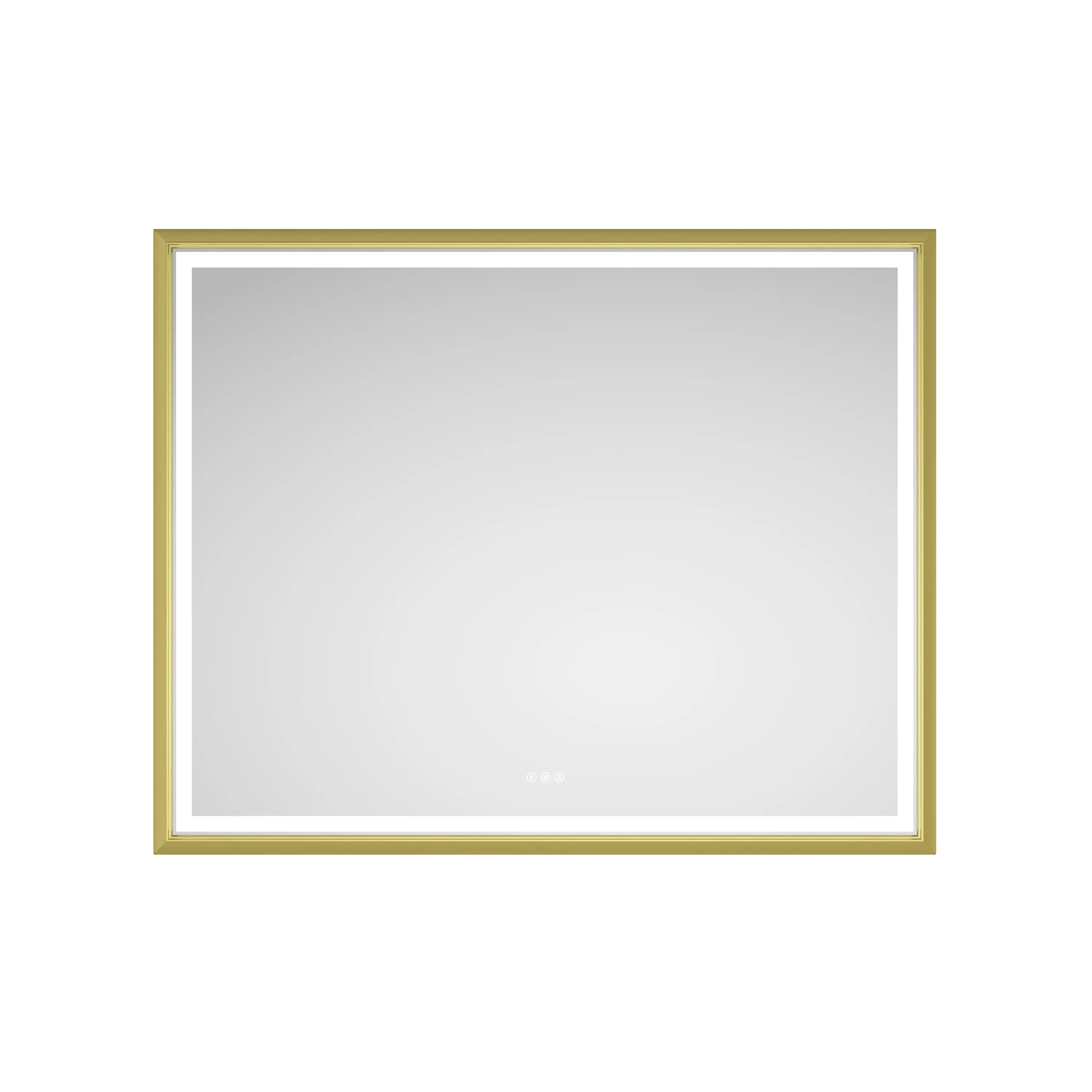 Nokaa 60x48 Inch LED Bathroom Mirror Wall Mounted Vanity Mirror with Aluminum Frame, Anti-Fog, Memory, 3 Color Temperatures, Stepless Dimmable, Brushed Gold Finish, HD Glass, for Bathroom Vanity, 60 by 48 Inch, Brushed Gold Color Options
