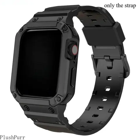 2-in-1 Drop-Safe TPU Smartwatch Cover & Adjustable Buckle Sports Strap - Protection, Textured Grip, Smartwatch Compatible Bands for Series 1-11/Ultra/SE (38/40/41/42/44/45/49mm), Shockproof Wearable Wristband, TikTok Shop Back to School