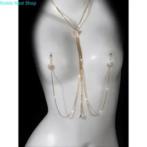 Sparkling Imitation Pearl Body Chain, Trendy Glamorous Accessory for Women Party Nightclub Fashion