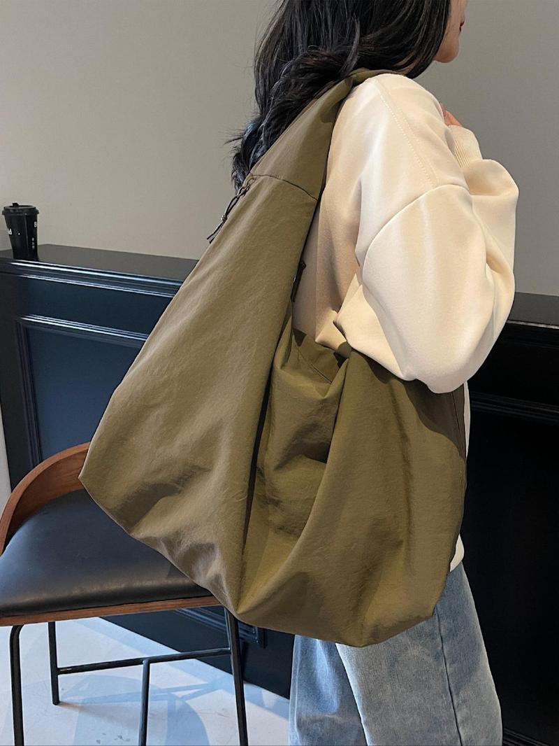 Valentine's Day Gift, Fashionable Plain Color Handbag, Bowknot & Leopard Print, Multi-Pocket Large Capacity, Women's Shoulder Bag, Bowknot Decor Handbag