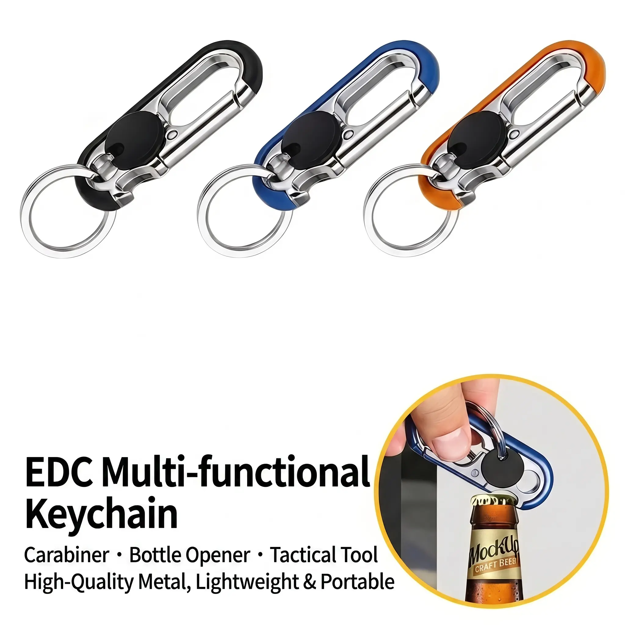 Bottle Opener Keychain for Men&Women - Multifunctional Stainless Steel Car Key Ring, Set of 3,Personalized Business Gift for Men-YY0