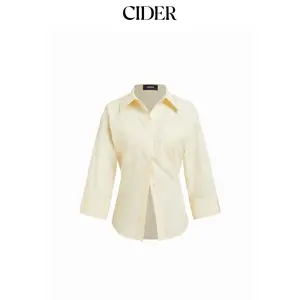 Cider Middle Sleeve Blouse Dealsforyou