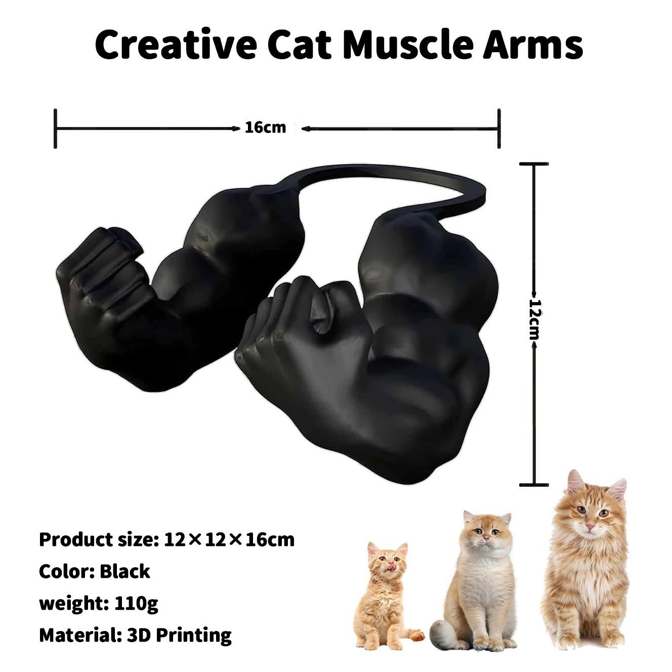 Viral Pick : Cat Toys 3D Printed Muscle Arms, Funny Printed Cat's Neck Arm with Muscle, Cats Costume Accessory for Pet Dress-Up, Cosplay, Christmas Parties & Photos