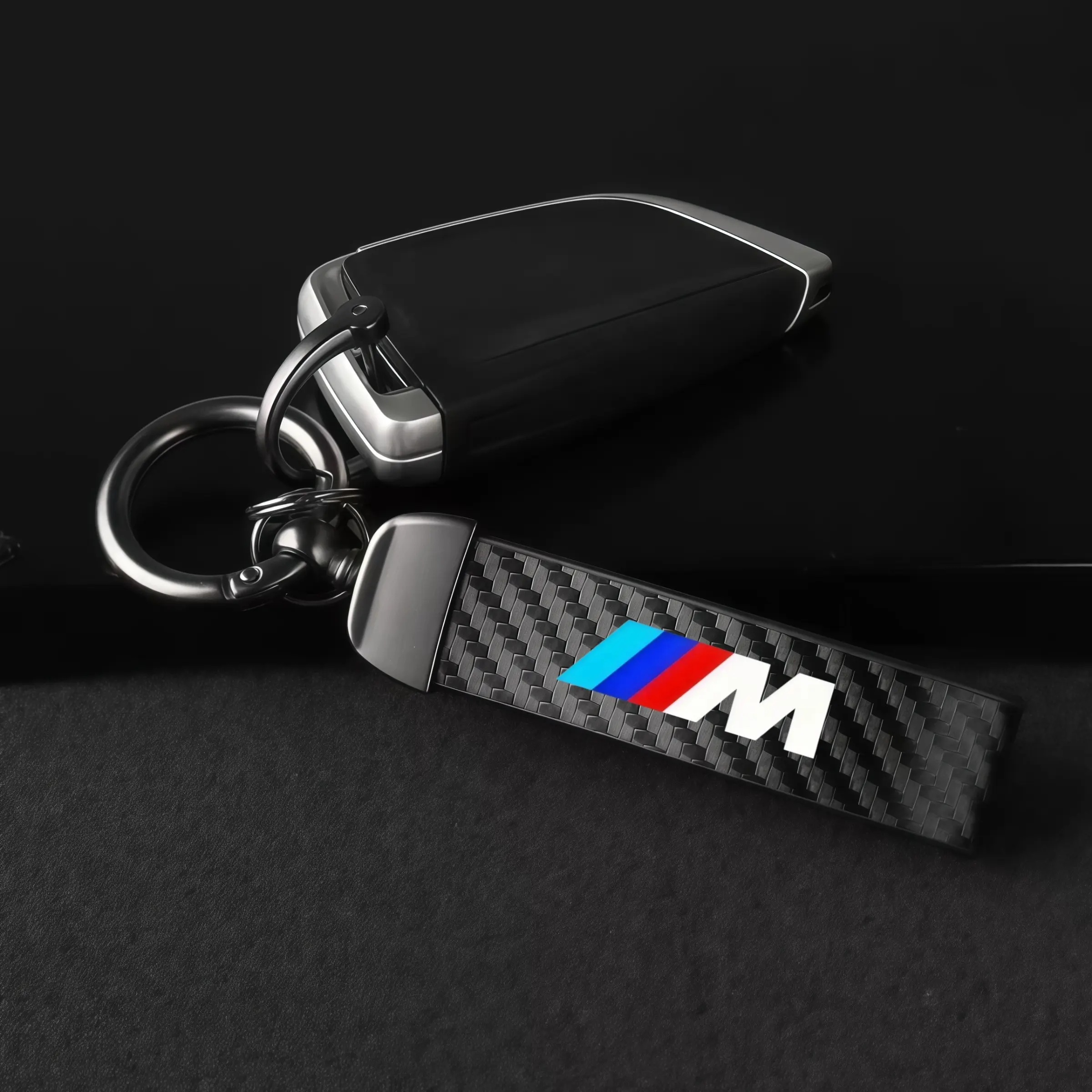 Leather Car Metal Keychain Key Ring, Car Key Holder for Bmw M Models, Universal Auto Decoration Accessory, Durable and Stylish Design