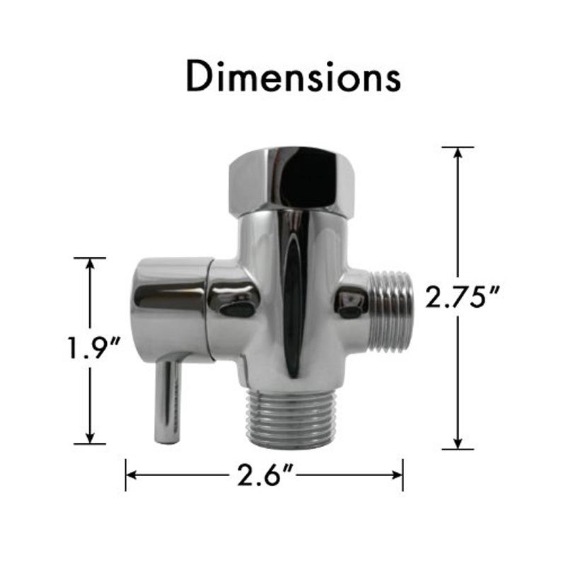 Bathroom 3-Way Diverter Socket - Faucet, Overhead Shower, and Shower Arm 3-Way Splitter & Mounting Adapter