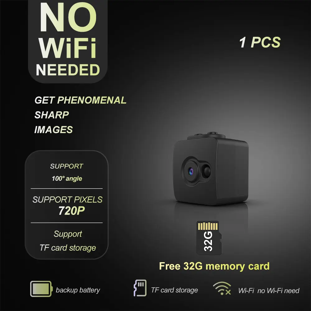 YINGWEICAM  Mini Digital Non-Wi-Fi Security Camera & Systems - Rechargeable Battery, Portable, Plug-And-Play, Continuous Loop Recording for Home Security, & Systems Non-Wi-Fi Security Cameras, Cameras & Systems Rechargeable Battery Security