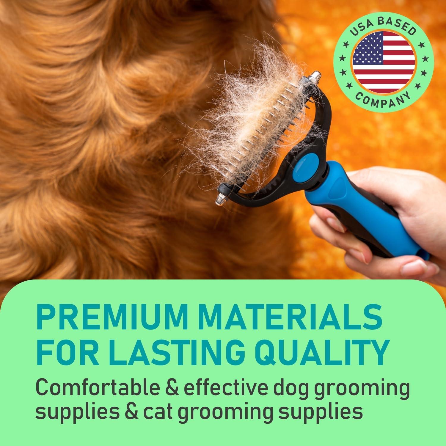 Original Pet Detangling Comb, Dual-Sided Fur Remover Tool, Wide Dog Grooming Brush, Reduces Shedding 95%, Ideal for Long Hair Dogs and Cats