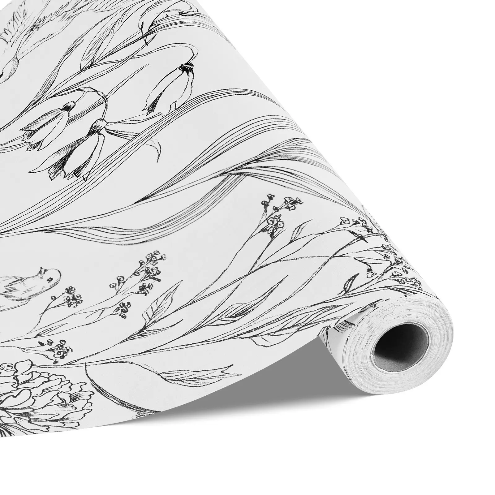 VEVOR Self-Adhesive Peel and Stick Floral Wallpaper Roll, 17.72x393.7in Waterproof Moisture-Proof Modern Vinyl, Easy-to-Clean Wall Decor for Pet-Friendly Home, Bathroom, Kitchen