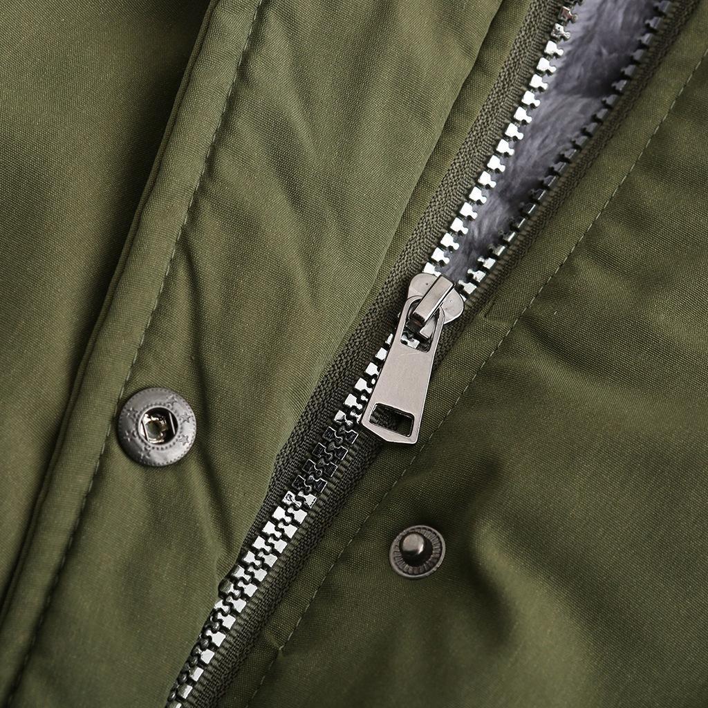 Women's winter warm coat, thickened waterproof fleece-lined parka, oversized military-style windbreaker, hooded padded jacket, double-layer padded jacket